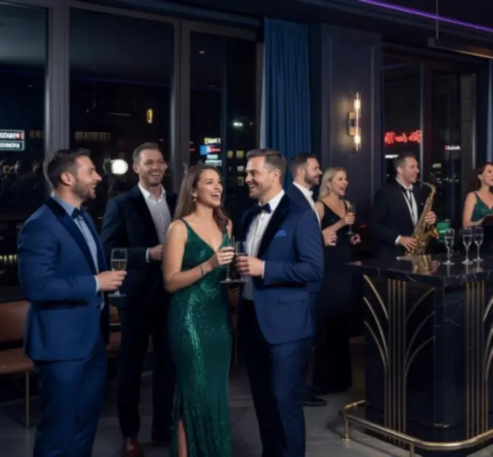 Elegancki event rozrywkowy UrbanFestLine w klimacie nocnego miasta